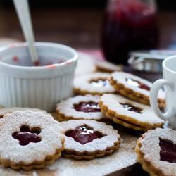 Linzer Cookies with Raspberry Jam