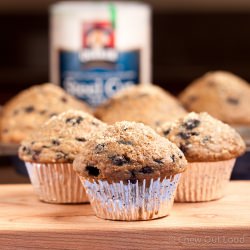 Steel Cut Oatmeal Blueberry Muffins
