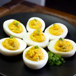 Spicy Wasabi Deviled Eggs