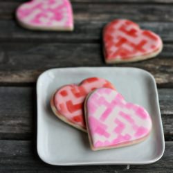 Easy Pixel Heart Cookies