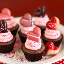 Brownie Bites w Strawberry Frosting