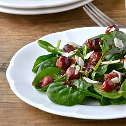 Spinach Salad w/ Roasted Grapes
