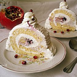 Blueberries and Mascarpone Roulade