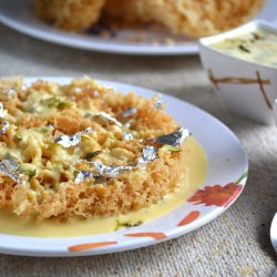 Rajasthani Ghevar with Rabdi