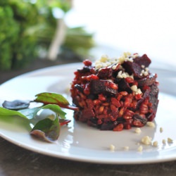 Roasted Beet Farro Risotto