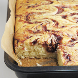Plum Butter Swirl Yogurt Cake
