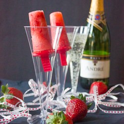 Strawberry Champagne Popsicles