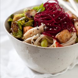 Tofu and Veggie Miso Noodles