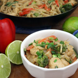 Peanut Ginger Stir Fry w/ Noodles