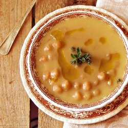 Chickpea Soup Flavored with Herbs