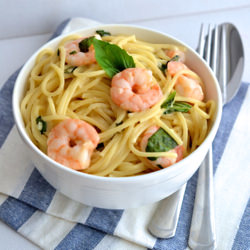 Basil Shrimp Creamy Pasta