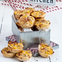 Onion Bacon Corn Mini Quiche