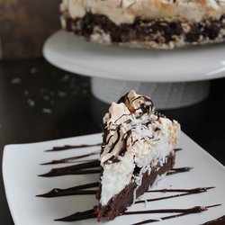 Brownie Cake with Coconut Meringue