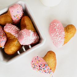 Dipped Heart Shaped Donuts