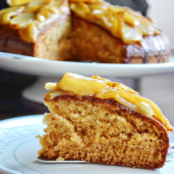 Honey Cake with Caramelized Pears
