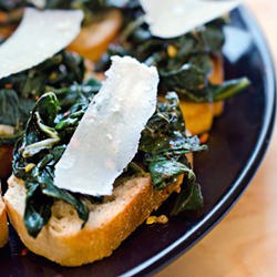 Kale and Parmesan Crostini