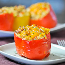 Skinny Turkey Stuffed Peppers