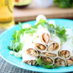 Baked Chipotle Chicken Flautas