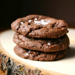 Chocolate Fudge Cookies w/ Sea Salt