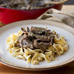 Braised Beef over Egg Noodles
