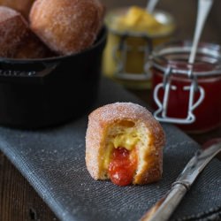 Rhubarb & Custard Doughnuts