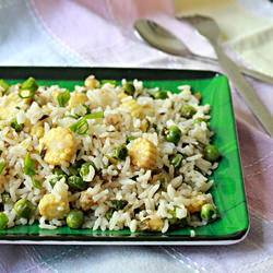 Baby Corn And Green Peas Rice