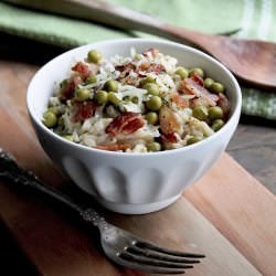 Sweet Pea and Crispy Bacon Risotto