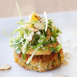 Carrot Pancakes with Hummus