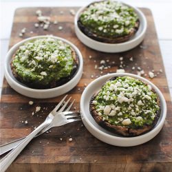 Portobellos with Kale Pesto Guac