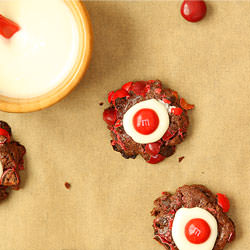 Cherry M&M Thumbprint Cookies