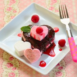 Chocolate Raspberry Brownie Stacks