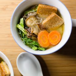 Miso Soup with Soba and Shiitake