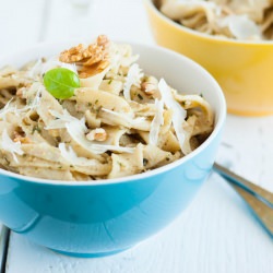 Homemade Pasta with Walnut Pesto