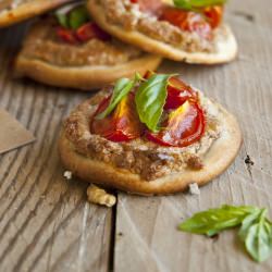 Artichoke and Walnut Mini Pizzas