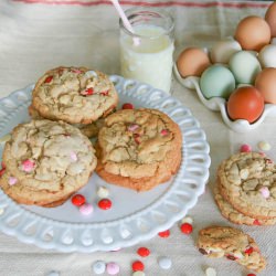 White Chocolate and M&M Cookies