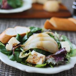 Poached Pear & Brie Salad