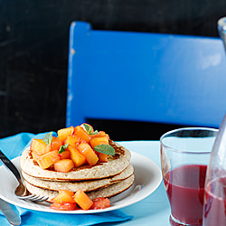 Banana-Coconut Pancake with Mango