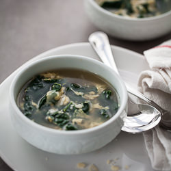 Winter Greens and Egg Soup