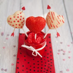 White Chocolate Coconut Heart Pops