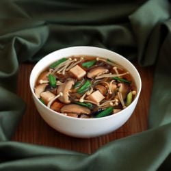 Japanese Mushroom Tofu Soup