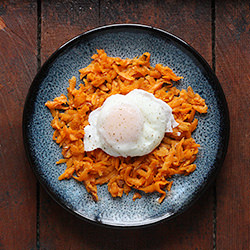 Sriracha Sweet Potato Hash Browns