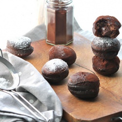 Chocolate Donuts with Nutella