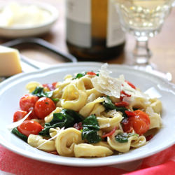 Tortellini with Spinach & Tomatoes