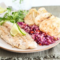 Fish, Coleslaw and Braised Fennel