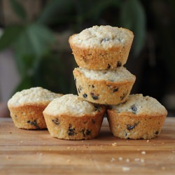 Blueberry, Cherry, and Oat Muffins