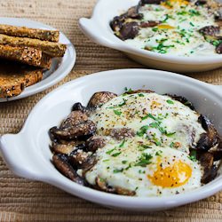 Baked Eggs with Mushrooms