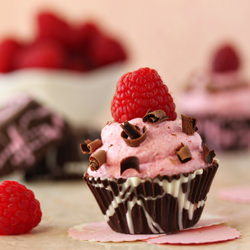 Raspberry Mousse Chocolate Cups