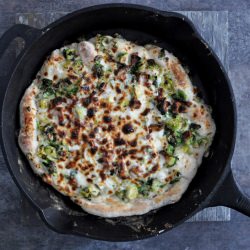 Brussels Sprouts and Bacon Pizza