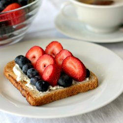 Berries with Cream Cheese on Toast