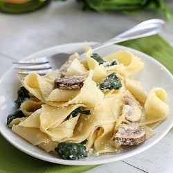 Mushroom Spinach Pappardelle